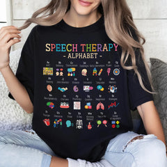 Sandjest T-Shirt Speech Therapy Alphabet Gift for Women Friend