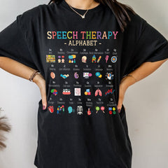 Sandjest T-Shirt Speech Therapy Alphabet Gift for Women Friend