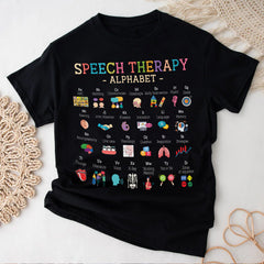Sandjest T-Shirt Speech Therapy Alphabet Gift for Women Friend
