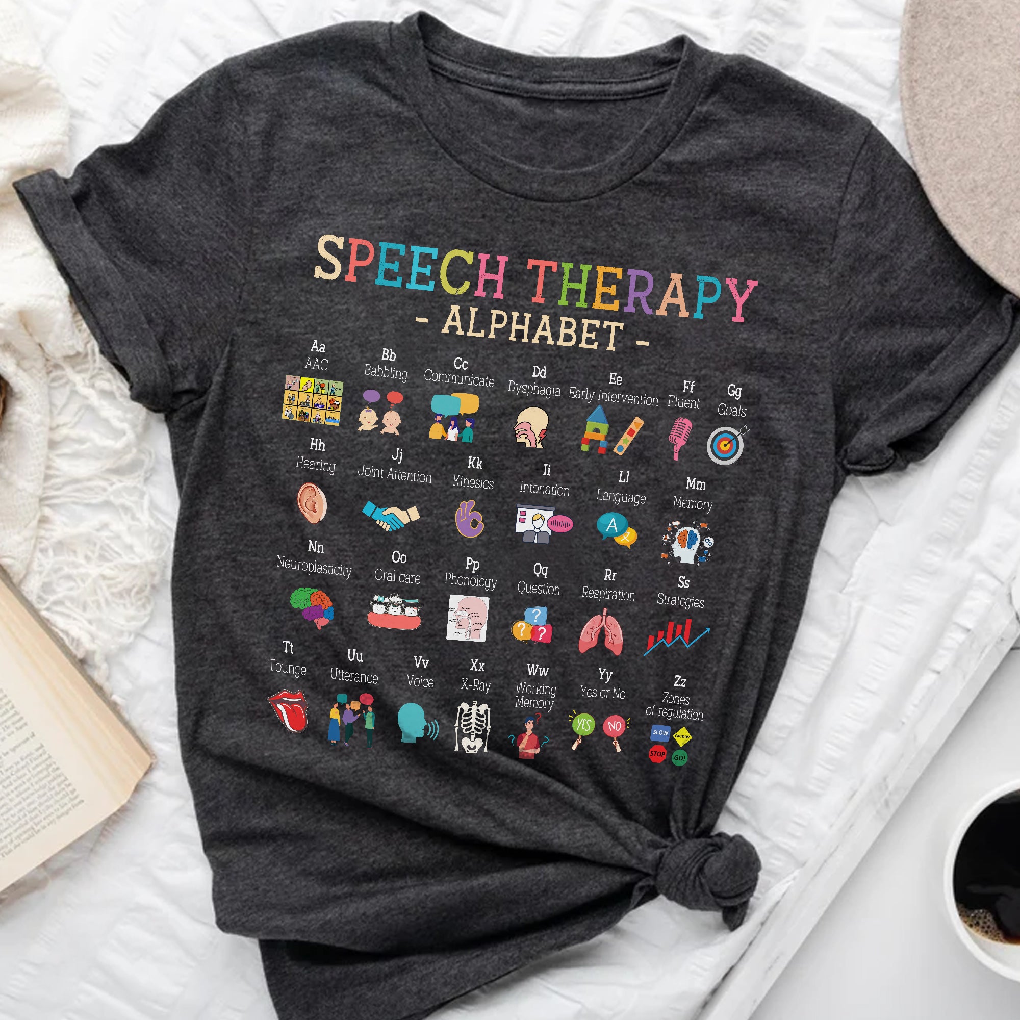 Sandjest T-Shirt Speech Therapy Alphabet Gift for Women Friend