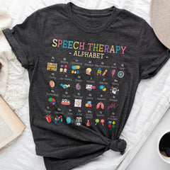 Sandjest T-Shirt Speech Therapy Alphabet Gift for Women Friend