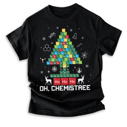 Sandjest Chemistree Christmas Shirt, Christmas T-shirt, Chemistry Teacher,Periodic Table Shirt,Comfy Holiday Shirt,Christmas Party Gift