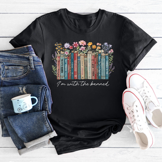 Personalized Reading T-Shirt I'm With The Banned For Book Lover