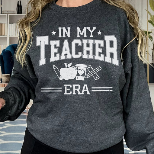 Sandjest In My Teacher Era Shirt Gift for Teachers Librarian T-Shirt for Women Girl Friend