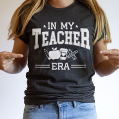 Sandjest In My Teacher Era Shirt Gift for Teachers Librarian T-Shirt for Women Girl Friend
