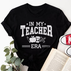Sandjest In My Teacher Era Shirt Gift for Teachers Librarian T-Shirt for Women Girl Friend