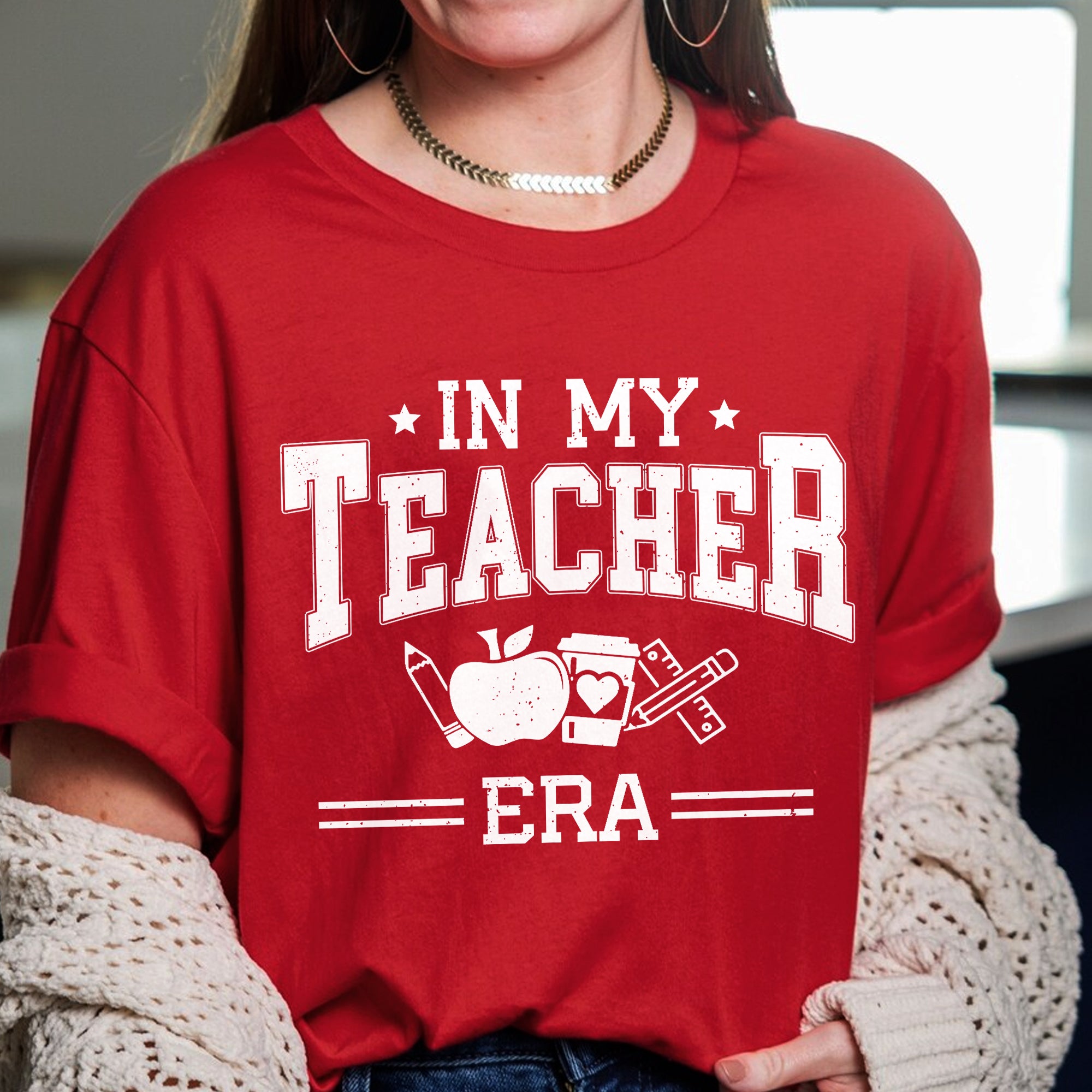 Sandjest In My Teacher Era Shirt Gift for Teachers Librarian T-Shirt for Women Girl Friend