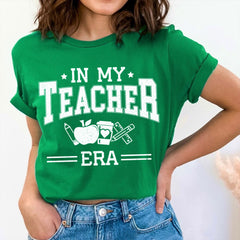 Sandjest In My Teacher Era Shirt Gift for Teachers Librarian T-Shirt for Women Girl Friend