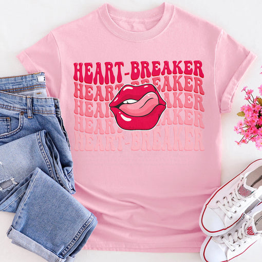 Sandjest Funny Valentine T-Shirt Heart-Breaker Gift for Friend Women Girl