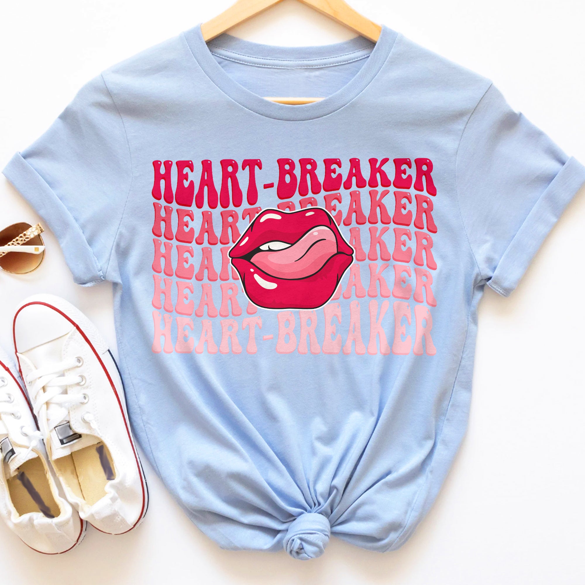 Sandjest Funny Valentine T-Shirt Heart-Breaker Gift for Friend Women Girl