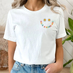 Sandjest I Hope You Have a Good Day Shirt Motivational Tee Groovy Retro Style Gift for Women Girl Friends