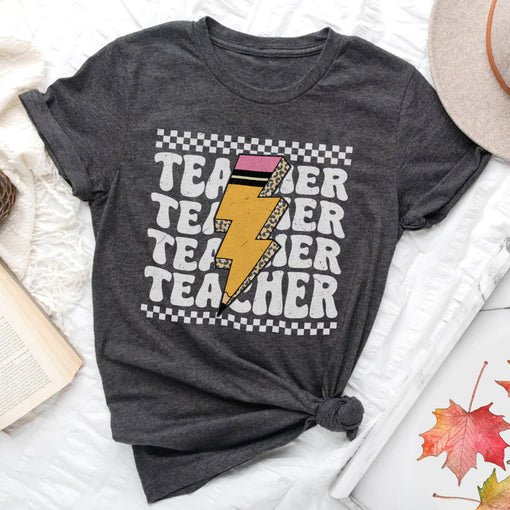 Sandjest Teacher T-Shirt Groovy Style Gift for Teachers Professors