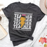 Sandjest Teacher T-Shirt Groovy Style Gift for Teachers Professors