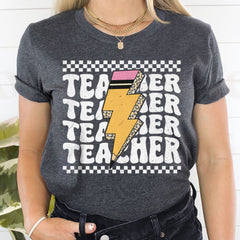Sandjest Teacher T-Shirt Groovy Style Gift for Teachers Professors