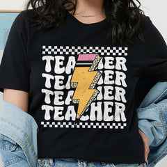 Sandjest Teacher T-Shirt Groovy Style Gift for Teachers Professors
