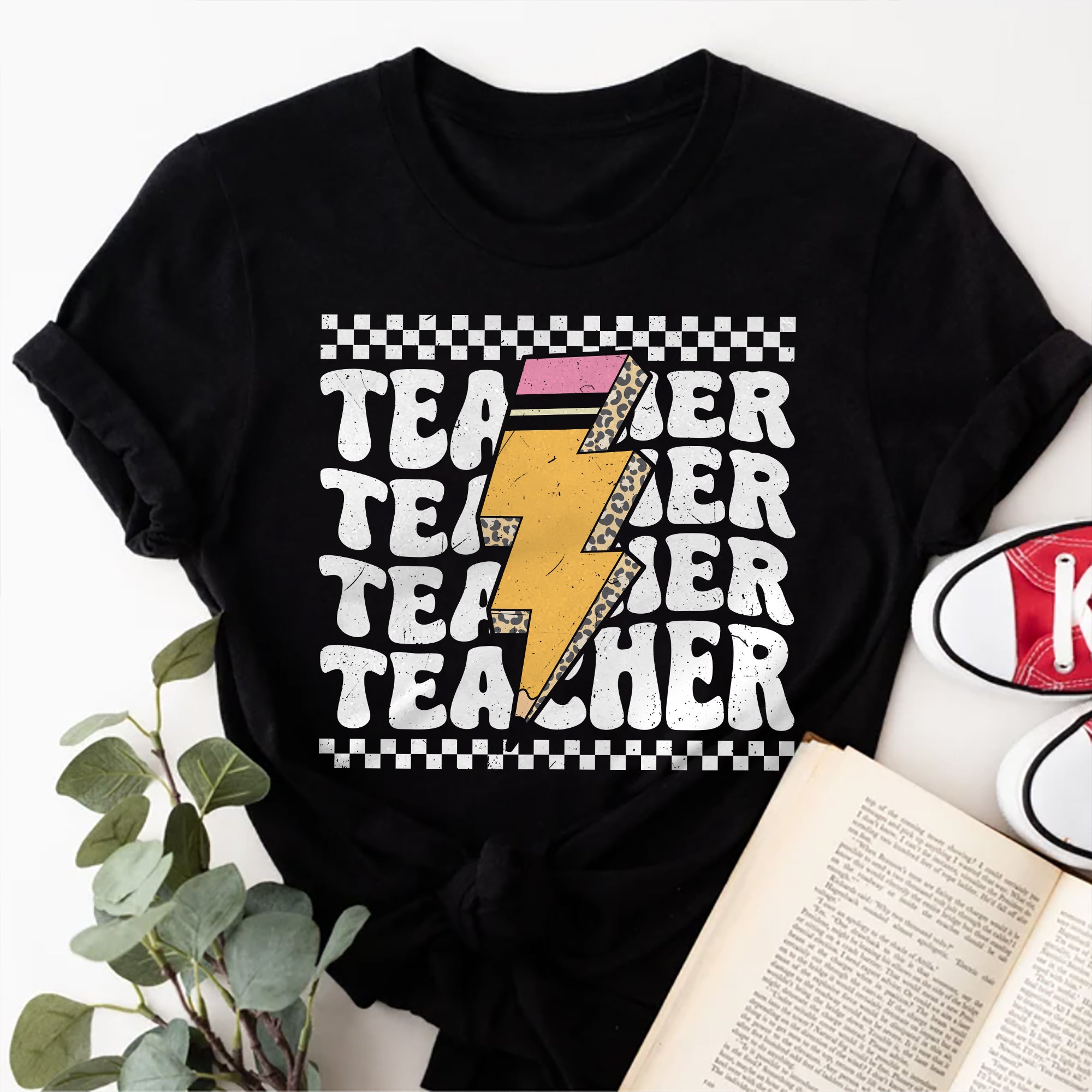 Sandjest Teacher T-Shirt Groovy Style Gift for Teachers Professors