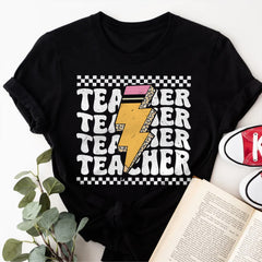 Sandjest Teacher T-Shirt Groovy Style Gift for Teachers Professors