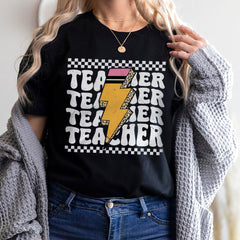 Sandjest Teacher T-Shirt Groovy Style Gift for Teachers Professors