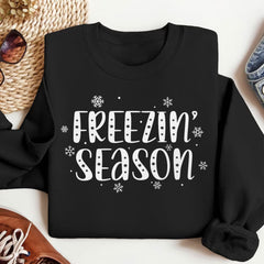 Sandjest Christmas Sweatshirt Freezin Season Gift for Women Girl Friend