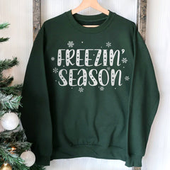 Sandjest Christmas Sweatshirt Freezin Season Gift for Women Girl Friend