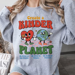 Sandjest Inspirational T-Shirt Create a Kinder Planet Gift for Women Girl Friend