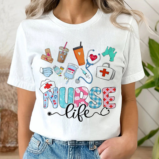 Sandjest Nurses T-Shirt Nurse Life Gift for Women Girl Friend