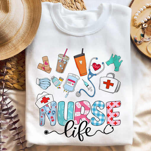 Sandjest Nurses T-Shirt Nurse Life Gift for Women Girl Friend