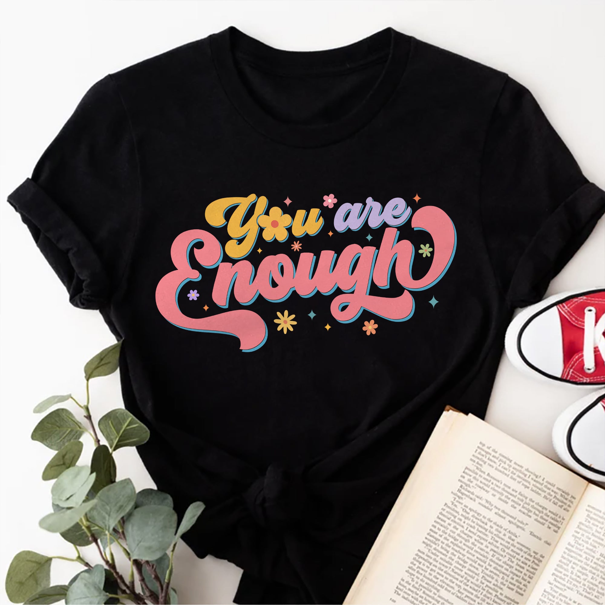 Sandjest Inspirational T-Shirt You Are Enough Gift for Women Girl Friend