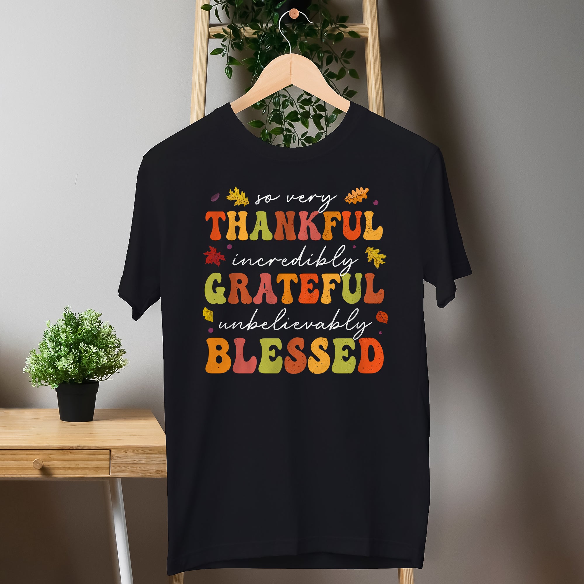 Sandjest Thankful Grateful Blessed Shirt Thanksgiving Shirt, Fall Shirt for Women Girls, Friendsgiving Shirt, Inspirational Gift