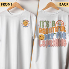 Sandjest Teacher T-Shirt It¡¯s a Beautiful Day for Learning Gift for Teachers Professors