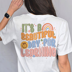 Sandjest Teacher T-Shirt It¡¯s a Beautiful Day for Learning Gift for Teachers Professors