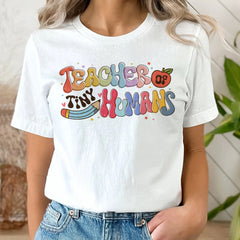 Sandjest Teacher T-Shirt Teacher of Tiny Humans Gift for Teachers Professors
