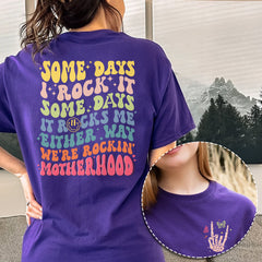 Sandjest Motherhood Shirt Groovy Retro Style, Funny Mom Shirt, Skeleton Rocking Motherhood Graphic Tee, Trendy Mom Life Shirt, Shirt Gift for Cool Mom