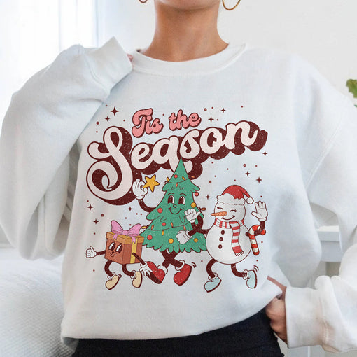 Sandjest Tis The Season Sweatshirt, Christmas Sweatshirt, Merry Christmas Sweatshirt, Christmas Tshirt, Women Christmas T-shirt, Christmas Tee Shirt