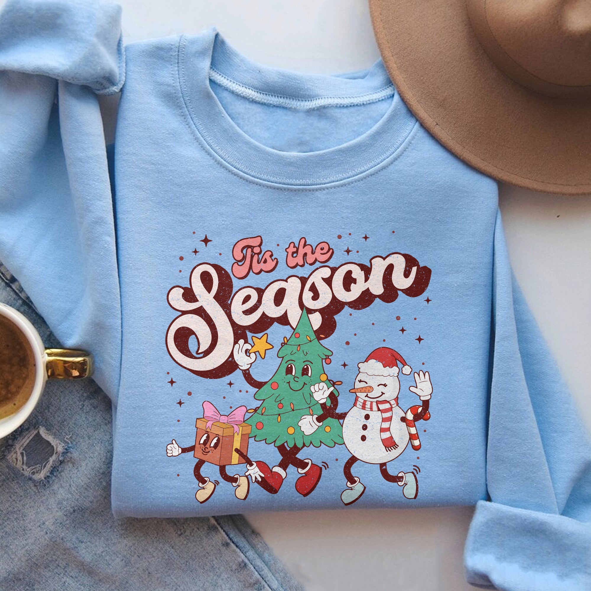 Sandjest Tis The Season Sweatshirt, Christmas Sweatshirt, Merry Christmas Sweatshirt, Christmas Tshirt, Women Christmas T-shirt, Christmas Tee Shirt