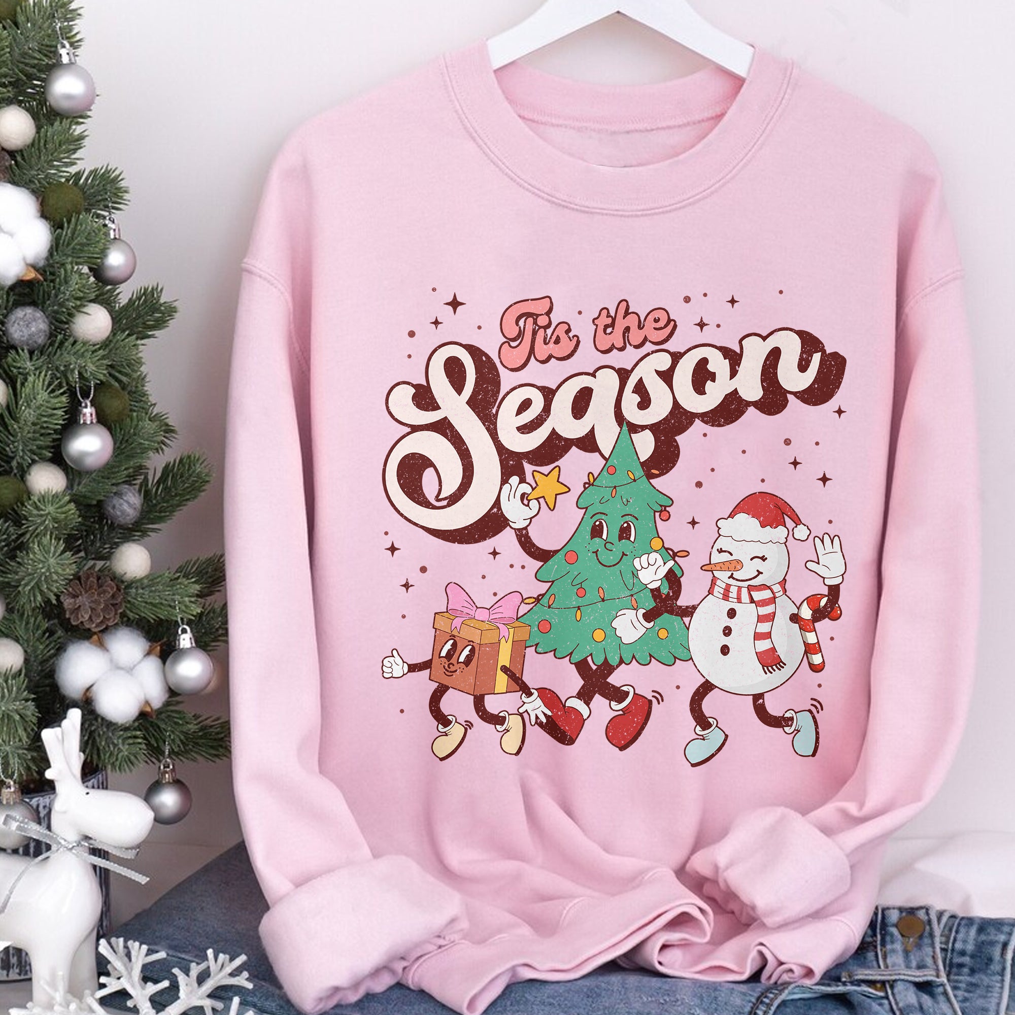 Sandjest Tis The Season Sweatshirt, Christmas Sweatshirt, Merry Christmas Sweatshirt, Christmas Tshirt, Women Christmas T-shirt, Christmas Tee Shirt