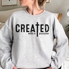 Sandjest Christian T-Shirt Created with a Purpose Gift for Women Girl Friend Boy Men