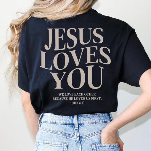 Sandjest Christian T-Shirt Jesus Love You Gift for Women Girl Friends Bible Lover