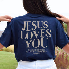 Sandjest Christian T-Shirt Jesus Love You Gift for Women Girl Friends Bible Lover