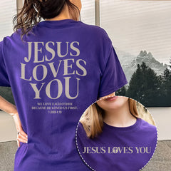 Sandjest Christian T-Shirt Jesus Love You Gift for Women Girl Friends Bible Lover