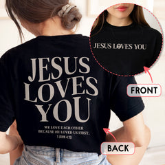 Sandjest Christian T-Shirt Jesus Love You Gift for Women Girl Friends Bible Lover