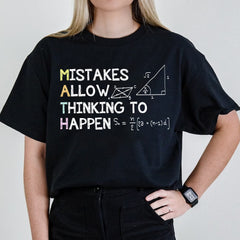 Sandjest Math Teacher T-Shirt Mistakes Allow Thinking to Happen Gift for Women Girl Friends Men