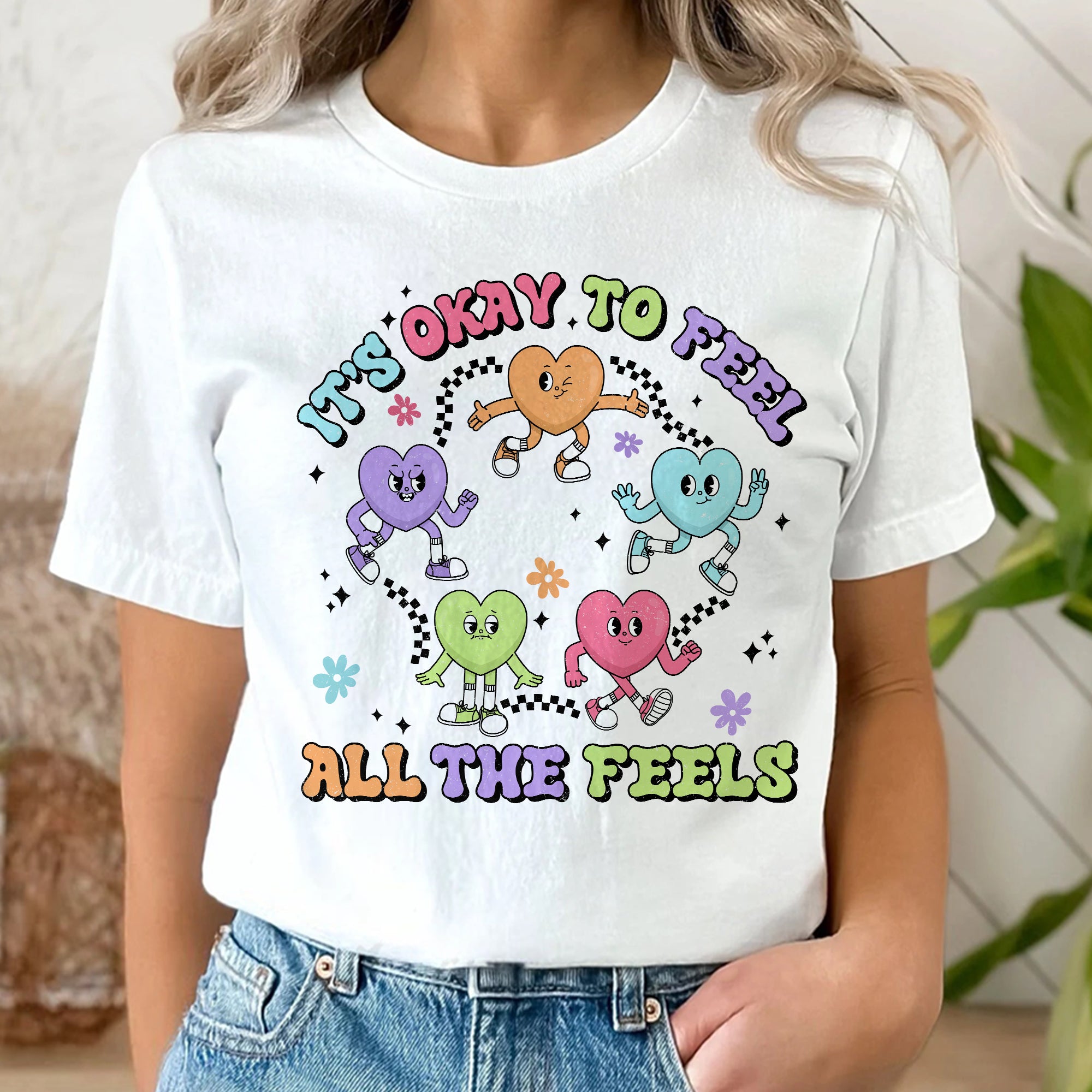 Sandjest Inspirational T-Shirt It’s Okay to Feel All the Feels Gift for Women Girl Friends