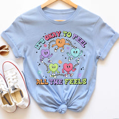 Sandjest Inspirational T-Shirt It’s Okay to Feel All the Feels Gift for Women Girl Friends