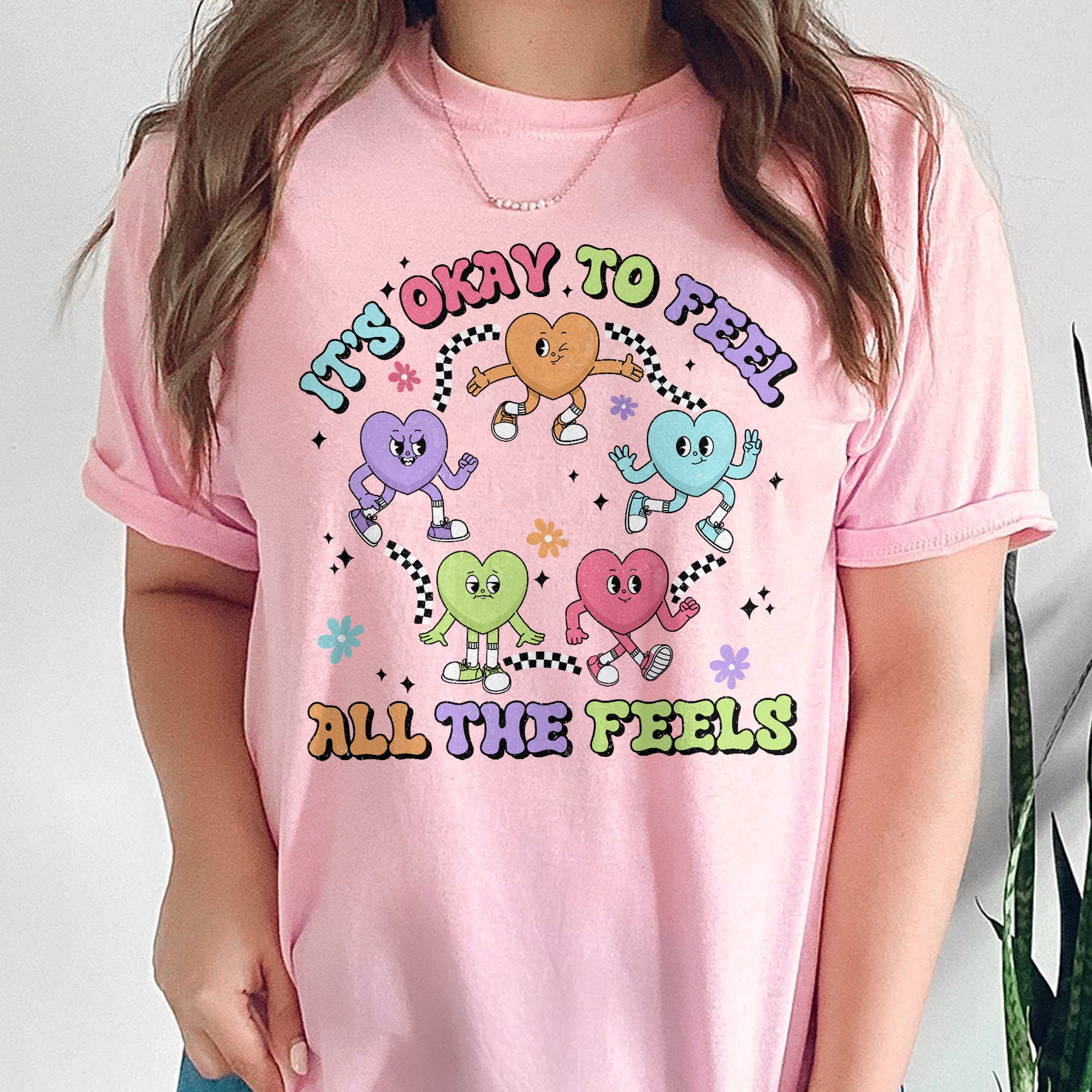 Sandjest Inspirational T-Shirt It’s Okay to Feel All the Feels Gift for Women Girl Friends
