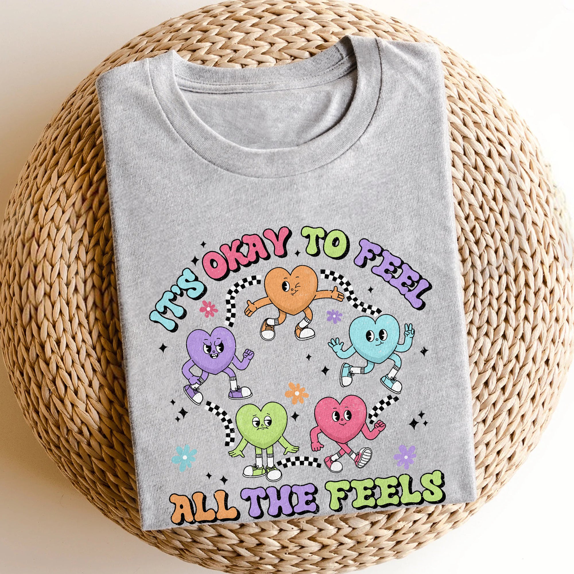 Sandjest Inspirational T-Shirt It’s Okay to Feel All the Feels Gift for Women Girl Friends