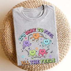 Sandjest Inspirational T-Shirt It’s Okay to Feel All the Feels Gift for Women Girl Friends