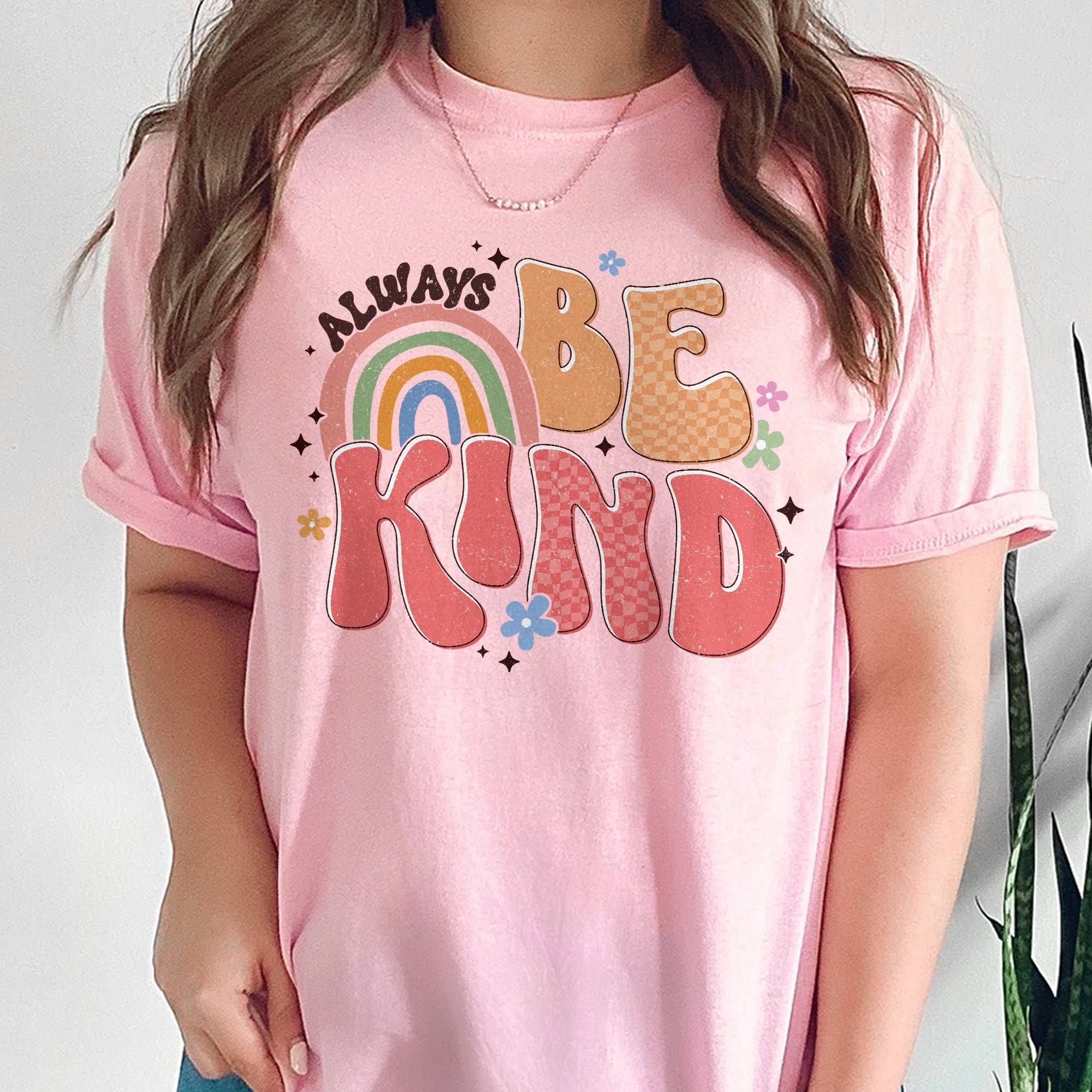 Sandjest Inspirational T-Shirt Always Be Kind Gift for Women Girl Friends