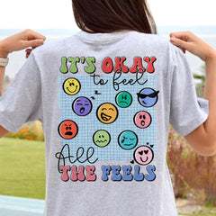 Sandjest Inspirational T-Shirt It’s Okay to Feel All the Feels Gift for Women Girl Friend