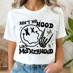 Sandjest Mom T-Shirt Ain??t No Hood Like Motherhood Gift for Mother Mommy Mama